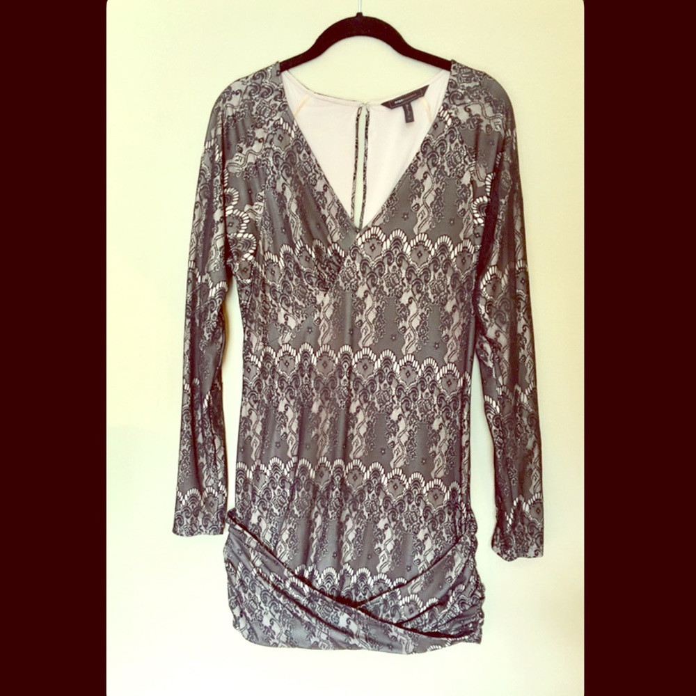 BCBG Lace Long Sleeve Dress